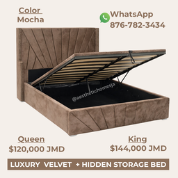 Luxury Mocha + Hidden Storage Bed