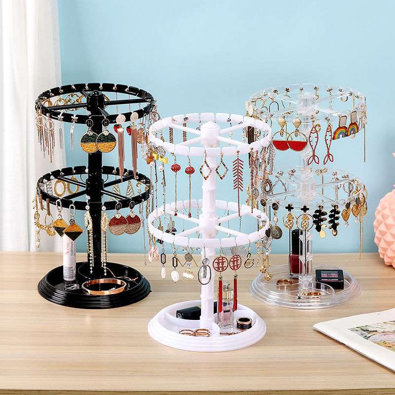 Rotating earrings storage rack _0