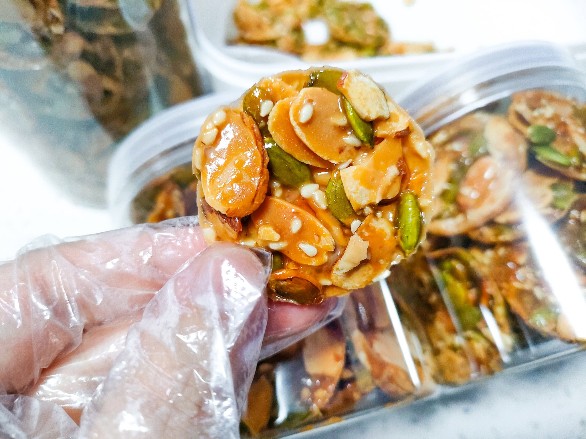 Crispy Bitesized Almond Florentine