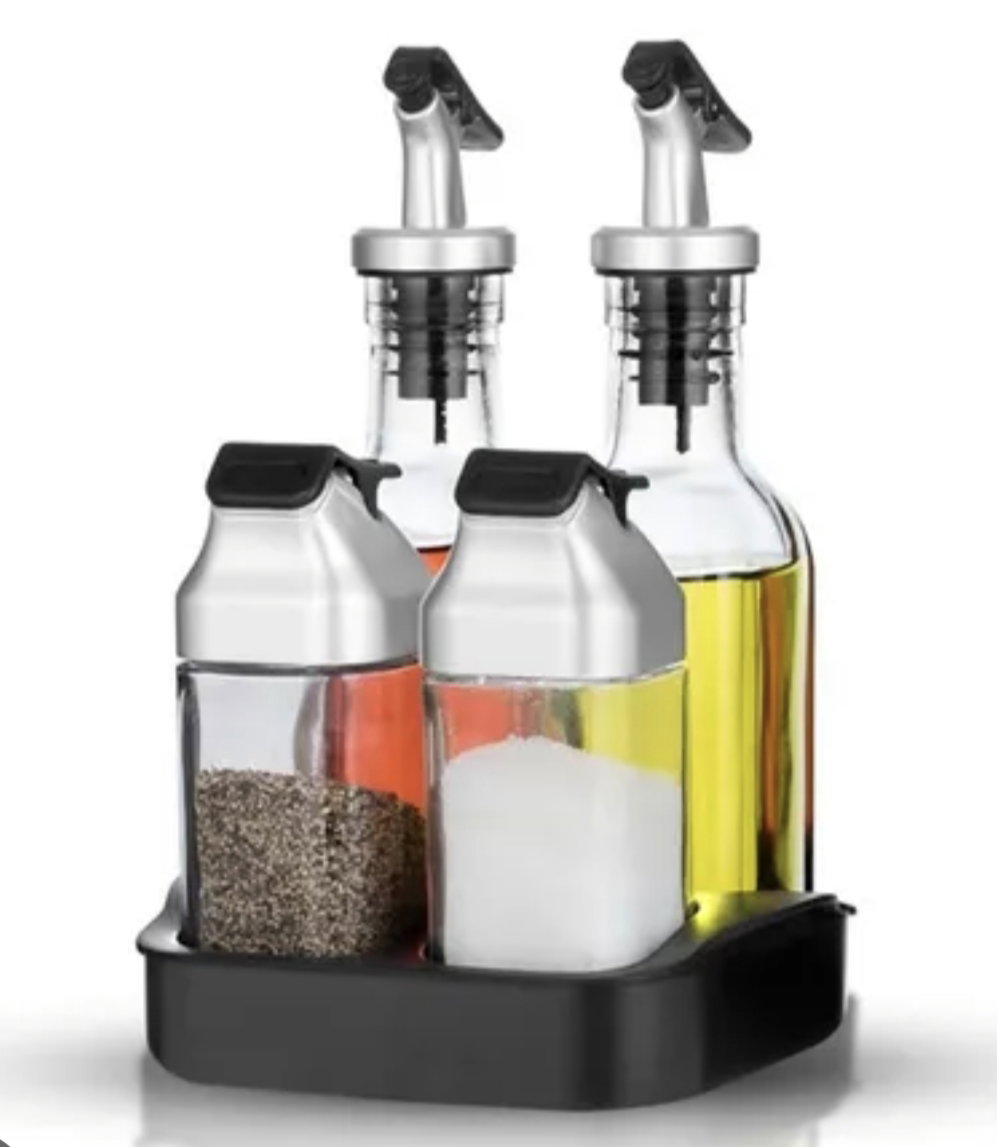 Juego de botellas para condimentos, estante 4 en uno, _1