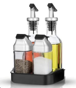 Juego de botellas para condimentos, estante 4 en uno, 