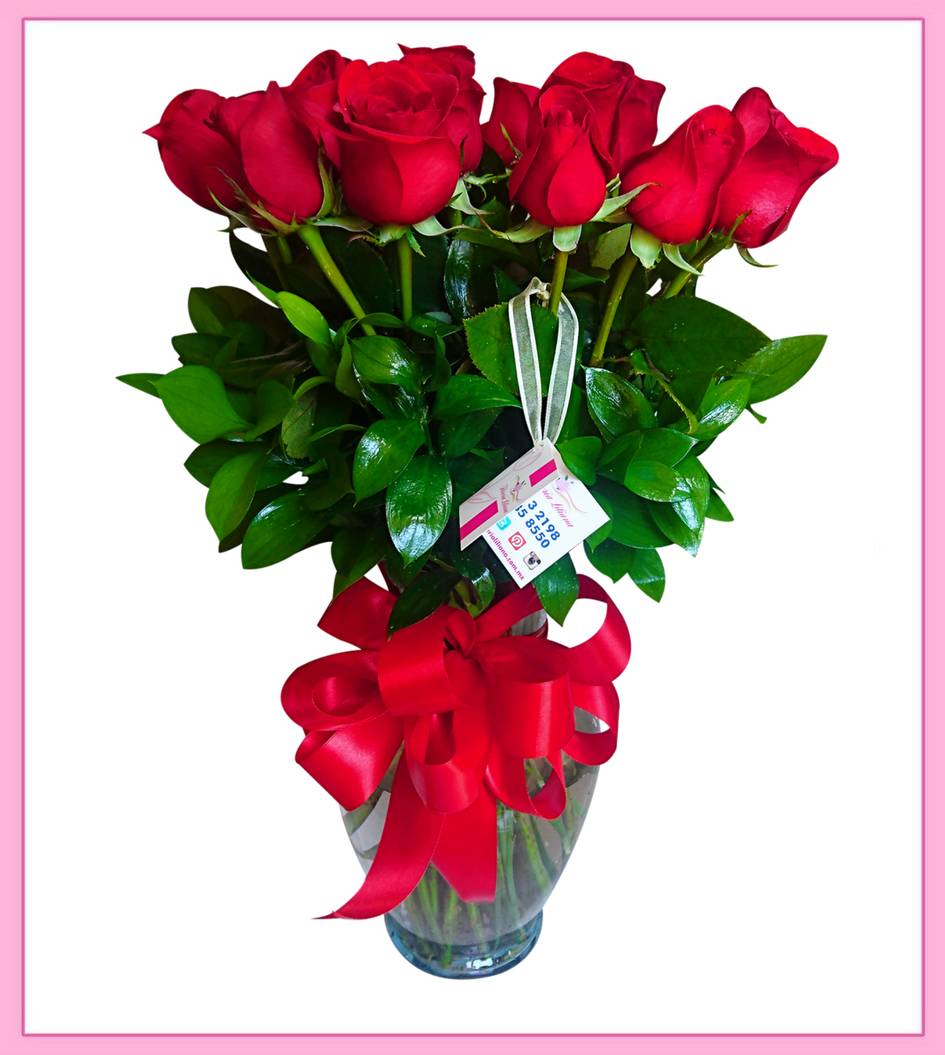 Arreglo de flores naturales rosas 24 piezas