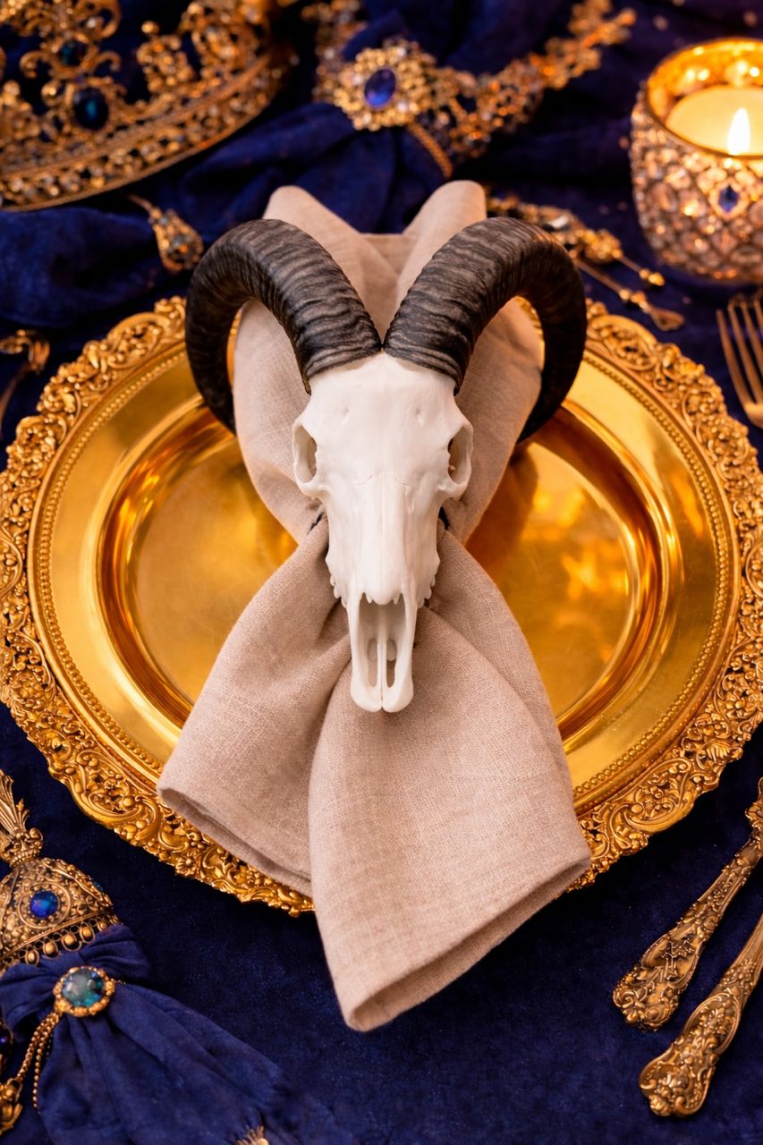 Barbary Sheep Skull Napkin Ring