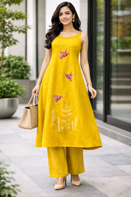 Khadi Cotton Sleeveless Cordset