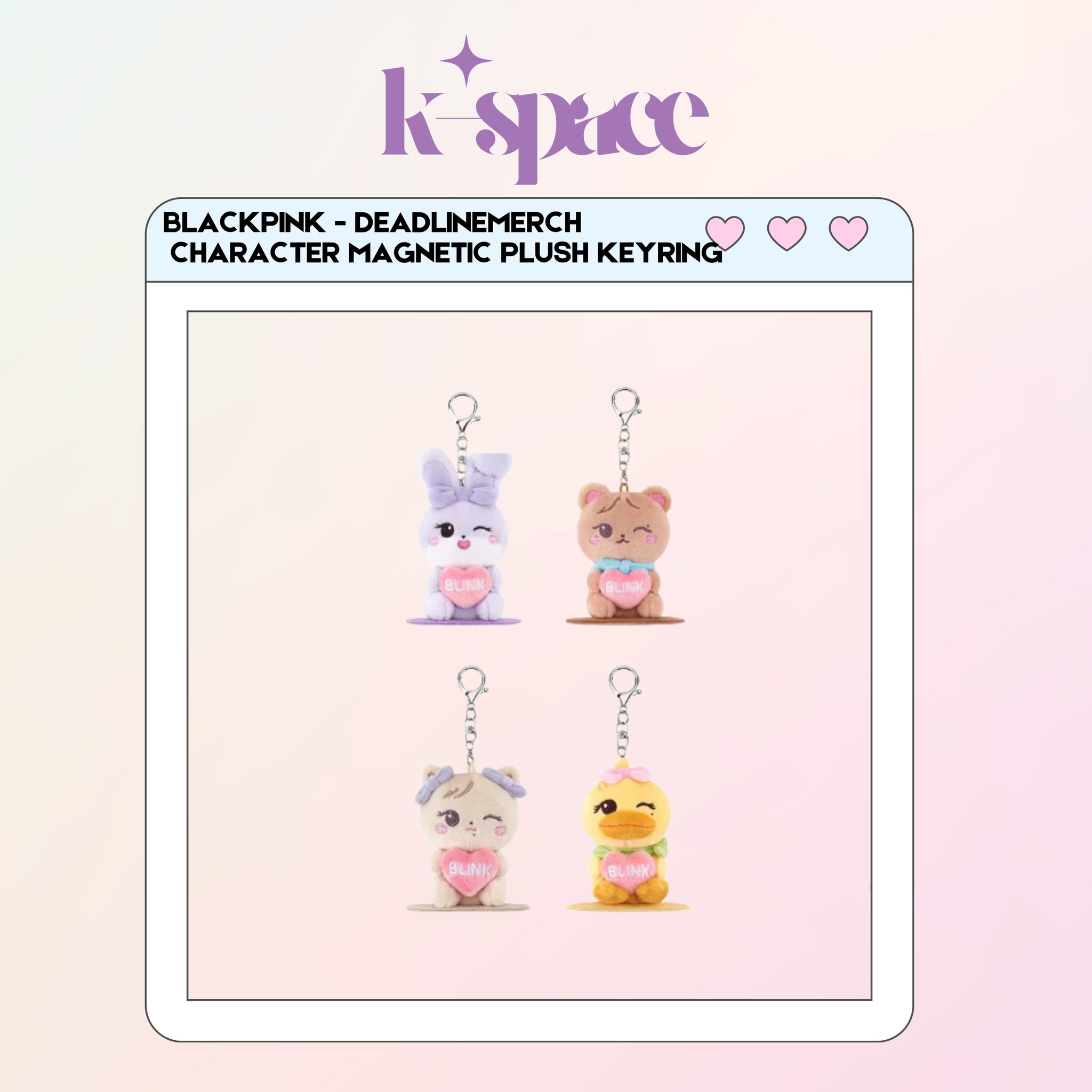 BLACKPINK - DEADLINEMERCH  CHARACTER MAGNETIC PLUSH KEYRING_0