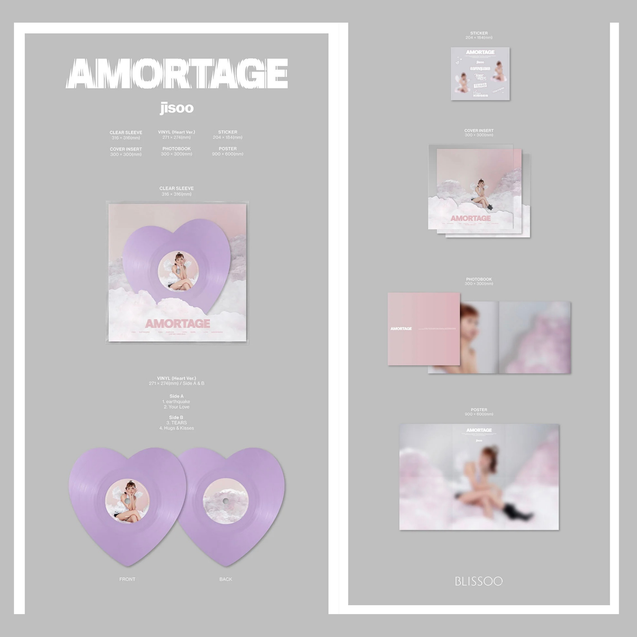 JISOO Blackpink - AMORTAGE [1st Mini Album - Vinyl Heart Ver.]_1