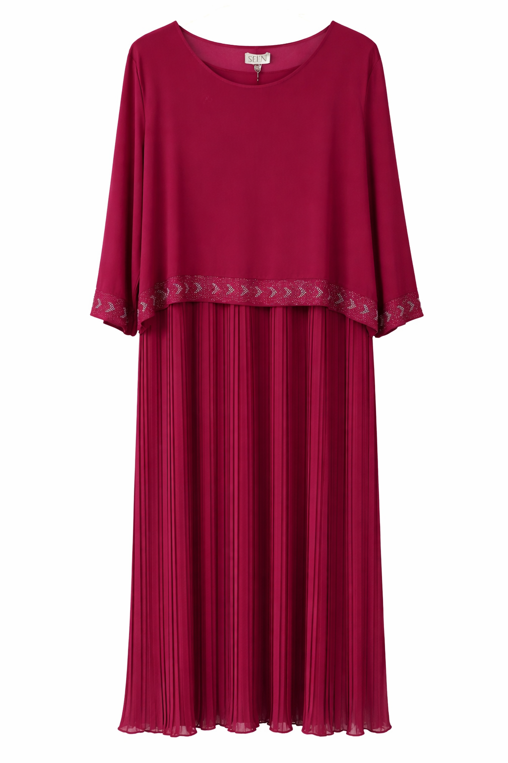 Maroon Pleated Dress_0
