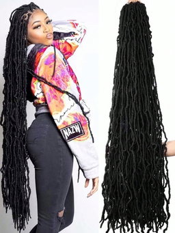 Super Long Soft Locs Crochet Hair, Pre Looped New Faux Locs Crochet Braids Goddess Locs Dreadlocs Synthetic Hair