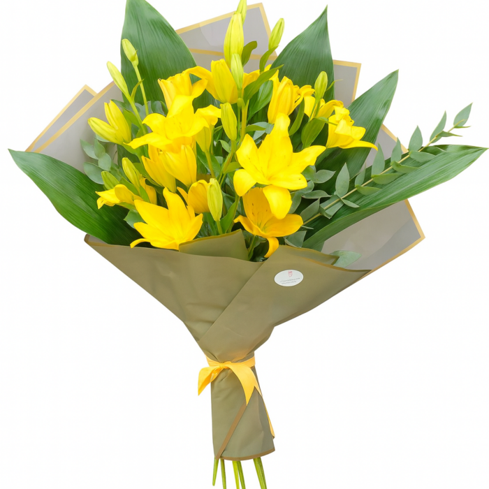 🌼 Flores Lilis Amarillas | Ramo de 6 Varas Elegantes_0