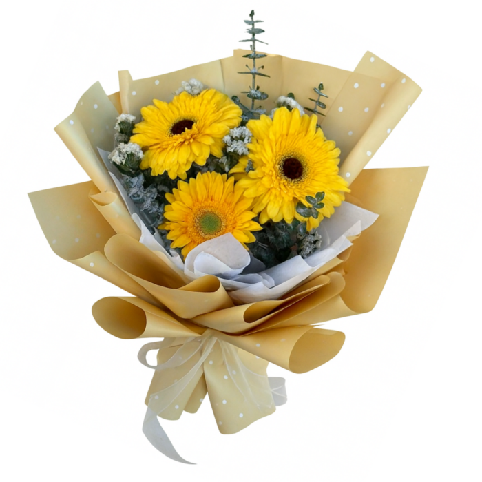 🌻 Ramo Gerberas Amarillas | 3 Flores con Follaje_0