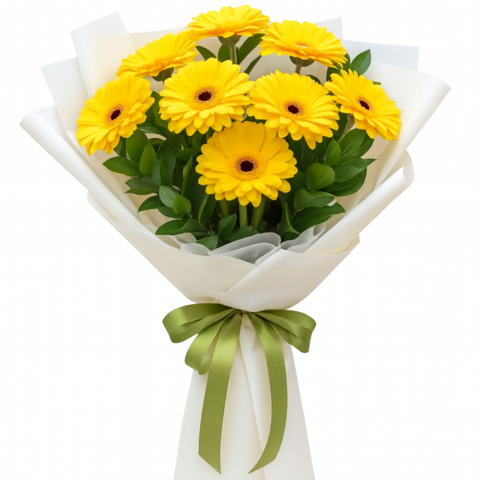 🌻 Ramos de Gerberas Amarillas | 8 Flores Frescas_0