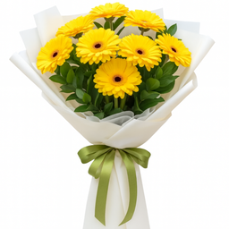 🌻 Ramos de Gerberas Amarillas | 8 Flores Frescas
