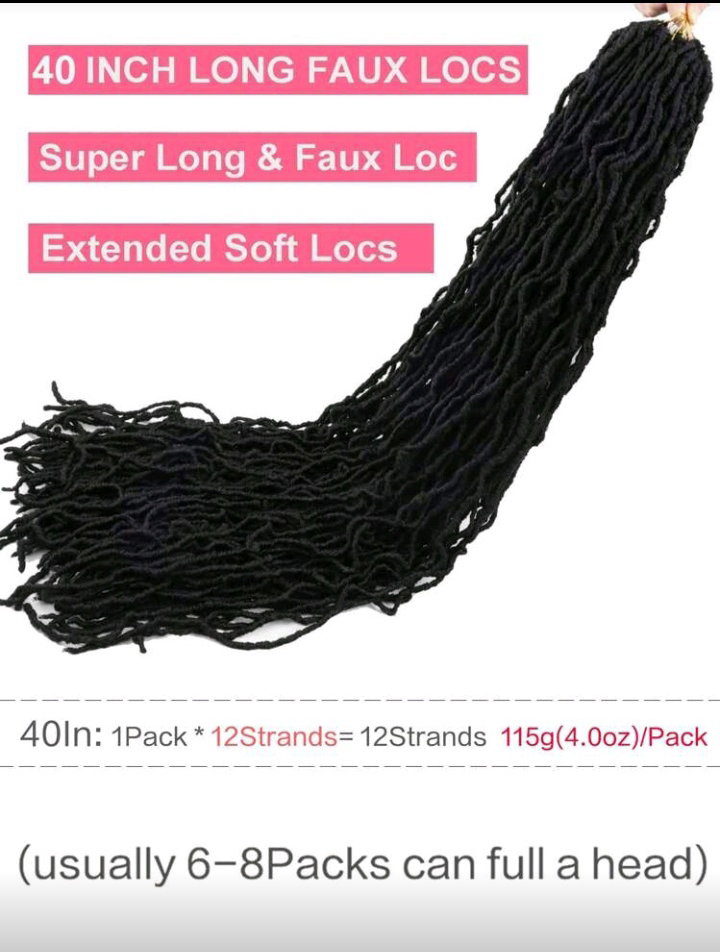 Super Long Soft Locs Crochet Hair, Pre Looped New Faux Locs Crochet Braids Goddess Locs Dreadlocs Synthetic Hair_6