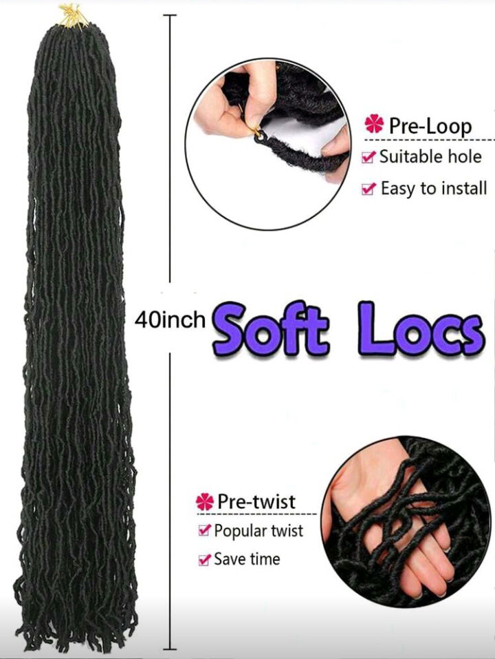 Super Long Soft Locs Crochet Hair, Pre Looped New Faux Locs Crochet Braids Goddess Locs Dreadlocs Synthetic Hair_8