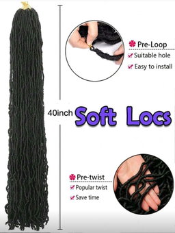 Super Long Soft Locs Crochet Hair, Pre Looped New Faux Locs Crochet Braids Goddess Locs Dreadlocs Synthetic Hair