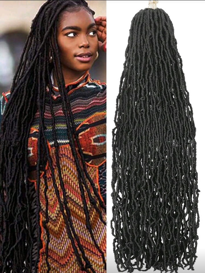Super Long Soft Locs Crochet Hair, Pre Looped New Faux Locs Crochet Braids Goddess Locs Dreadlocs Synthetic Hair_2