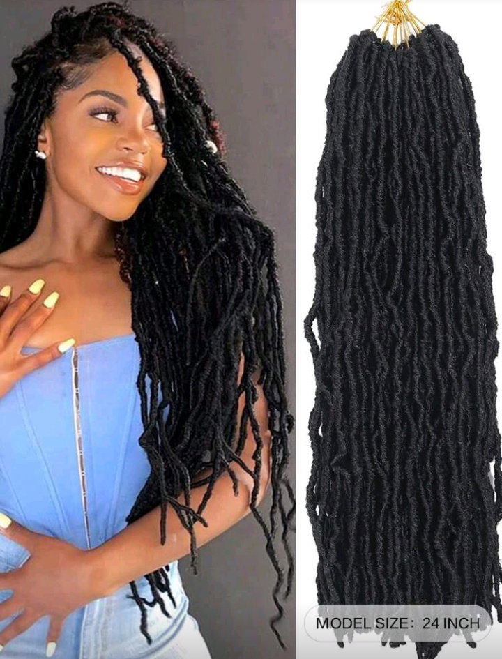 Super Long Soft Locs Crochet Hair, Pre Looped New Faux Locs Crochet Braids Goddess Locs Dreadlocs Synthetic Hair_3