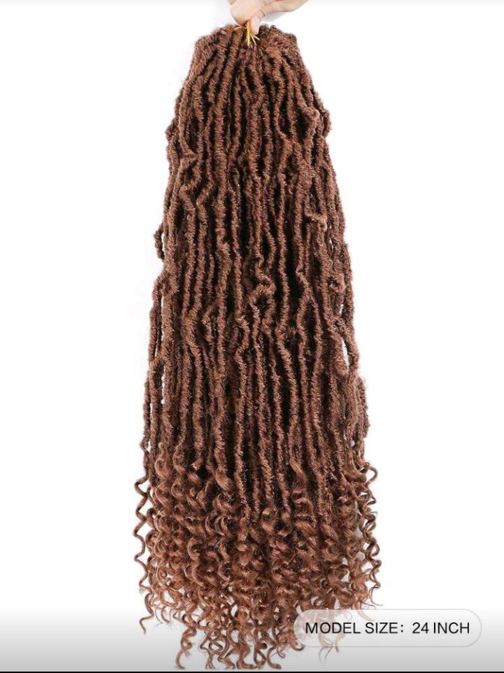 New Faux Locs Crochet Hair, Long Soft Locs Crochet Braids Hair With Curly Ends, Natural Black Synthetic Bohemian Locs Braiding Hairextensions For Gifts (12 Strands/Pack 30#)_1