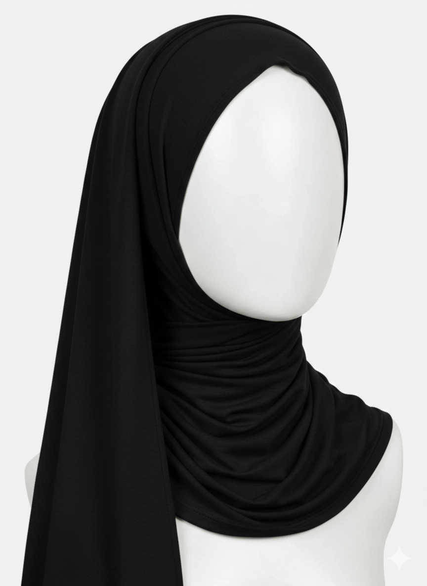 Black - Jersey Scarf Hijab