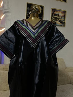 Black - Mikado Aso Oke Bubu Kaftan