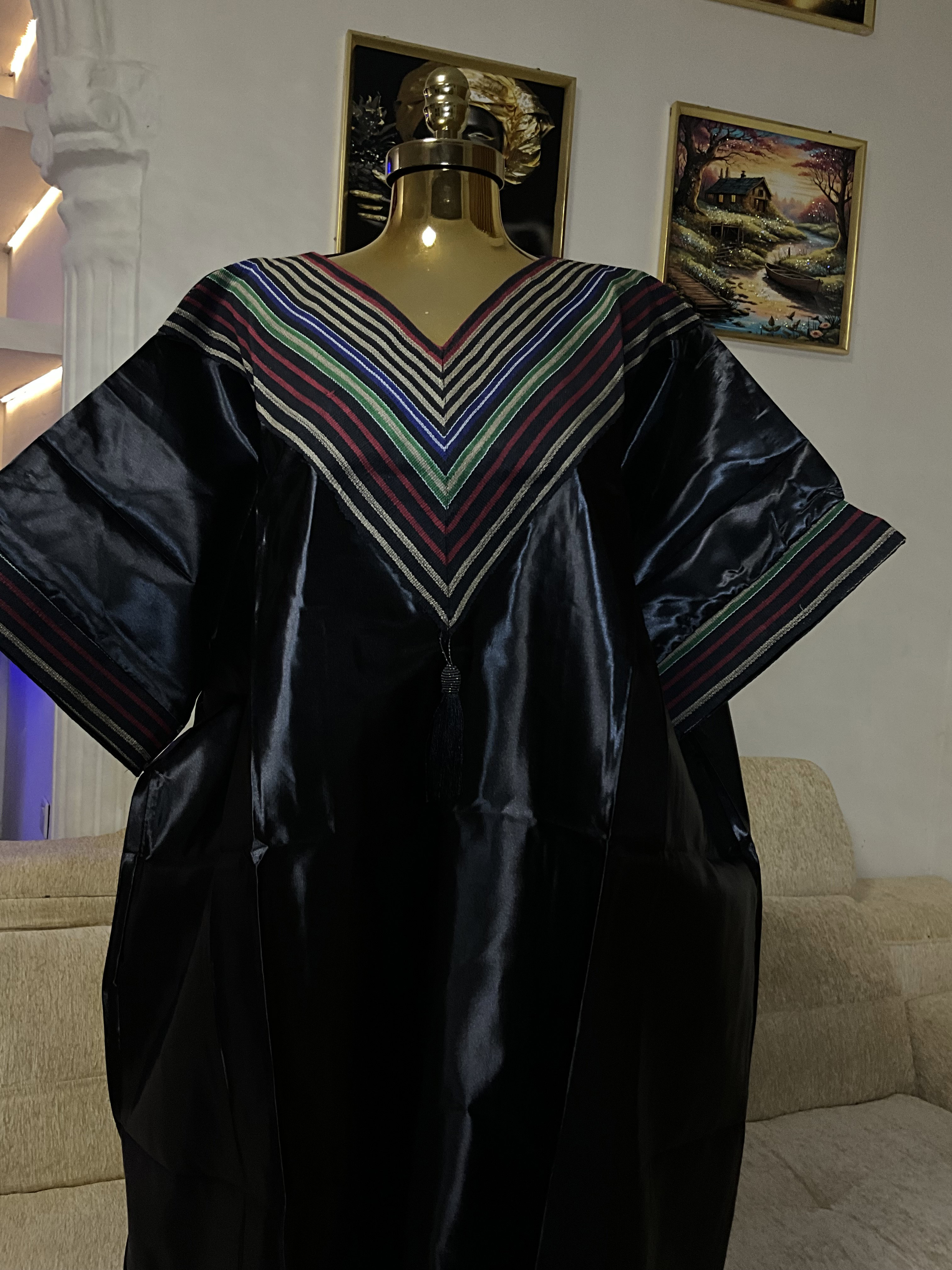 Black - Mikado Aso Oke Bubu Kaftan_3