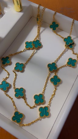 Green & Gold Clover Necklace  