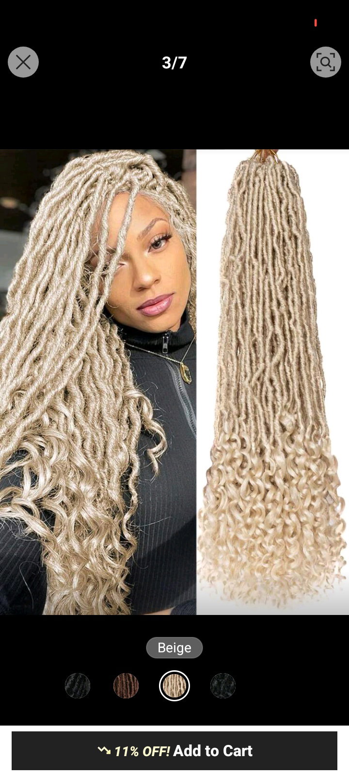 Pre Looped Blonde Hair Extension, Faux Locs Crochet Hair With Curly Ends, Soft Locs Synthetic Crochet Hair, Synthetic Dreadlocks Hair Extensions For Christmas Gifts (12 Strands/Pack 613#-1P)