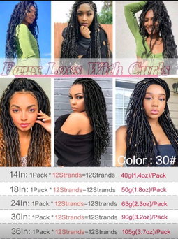 Pre Looped Blonde Hair Extension, Faux Locs Crochet Hair With Curly Ends, Soft Locs Synthetic Crochet Hair, Synthetic Dreadlocks Hair Extensions For Christmas Gifts (12 Strands/Pack 613#-1P)