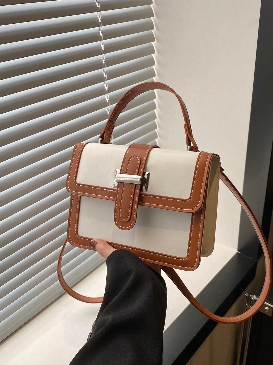 Mini Fashionable Women Quilted Flap Handbag, Shoulder Crossbody Casual Small Square Bag, Fits Phone & Lipstick, Color Block Design, Versatile Commute Tote