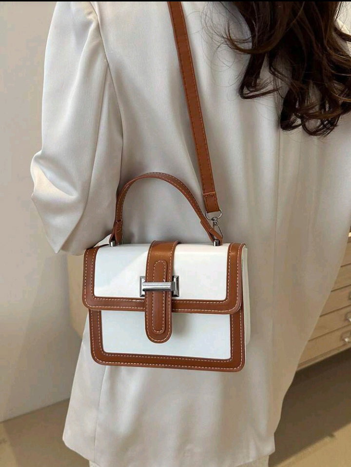 Mini Fashionable Women Quilted Flap Handbag, Shoulder Crossbody Casual Small Square Bag, Fits Phone & Lipstick, Color Block Design, Versatile Commute Tote_1