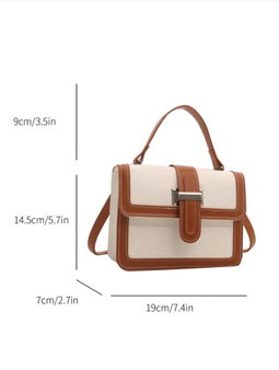 Mini Fashionable Women Quilted Flap Handbag, Shoulder Crossbody Casual Small Square Bag, Fits Phone & Lipstick, Color Block Design, Versatile Commute Tote