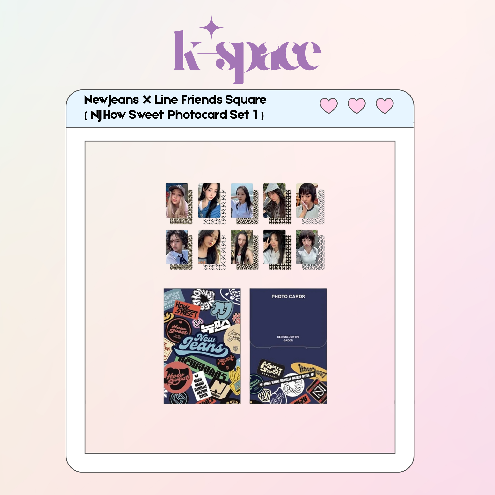 NewJeans X Line Friends Square - NJ How Sweet Photocard Set 1 Ver._0