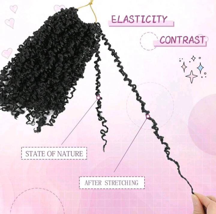 Yanky Twist Crochet Wig, 26 Strands/Piece, Fluffy Springy Mini Twist Crochet Short Bob, Passion Twist Curly Synthetic Braiding Hair Extensions, Suitable For Women And Girls_2
