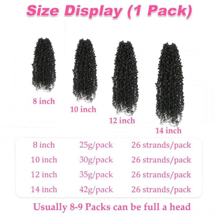 Yanky Twist Crochet Wig, 26 Strands/Piece, Fluffy Springy Mini Twist Crochet Short Bob, Passion Twist Curly Synthetic Braiding Hair Extensions, Suitable For Women And Girls_6