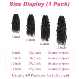 Yanky Twist Crochet Wig, 26 Strands/Piece, Fluffy Springy Mini Twist Crochet Short Bob, Passion Twist Curly Synthetic Braiding Hair Extensions, Suitable For Women And Girls