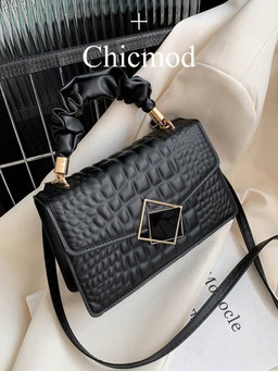 Fashionable Solid Color Crease Hand Bag, Cloud Bag, Crinkle Bag, Crocodile Print, Large Capacity, Stylish Women Handbag, Suitable For Shopping, Wallet, Shopping, Young Women, College Students, Newbies, White-Collar Workers. Ideal For Office, University, Work, Business, Commuting, Outdoor Activities, Travel And Outing