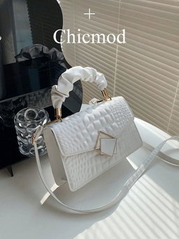 Fashionable Solid Color Crease Hand Bag, Cloud Bag, Crinkle Bag, Crocodile Print, Large Capacity, Stylish Women Handbag, Suitable For Shopping, Wallet, Shopping, Young Women, College Students, Newbies, White-Collar Workers. Ideal For Office, University, Work, Business, Commuting, Outdoor Activities, Travel And Outing