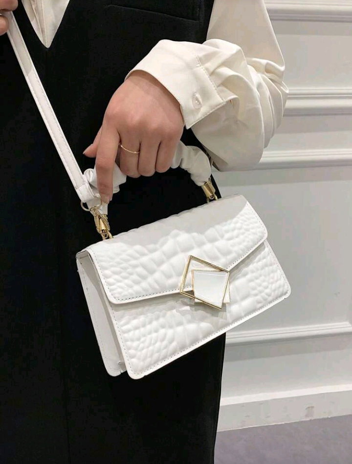 Fashionable Solid Color Crease Hand Bag, Cloud Bag, Crinkle Bag, Crocodile Print, Large Capacity, Stylish Women Handbag, Suitable For Shopping, Wallet, Shopping, Young Women, College Students, Newbies, White-Collar Workers. Ideal For Office, University, Work, Business, Commuting, Outdoor Activities, Travel And Outing_9