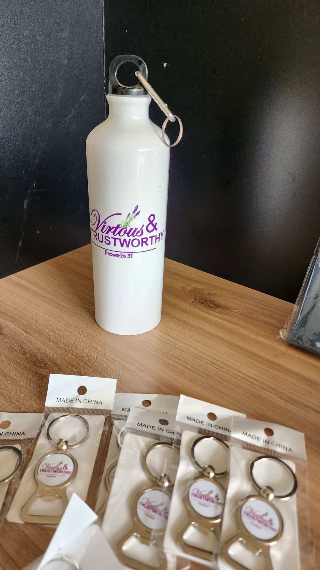 Branded water bottles 