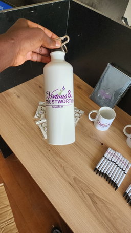 Branded water bottles 