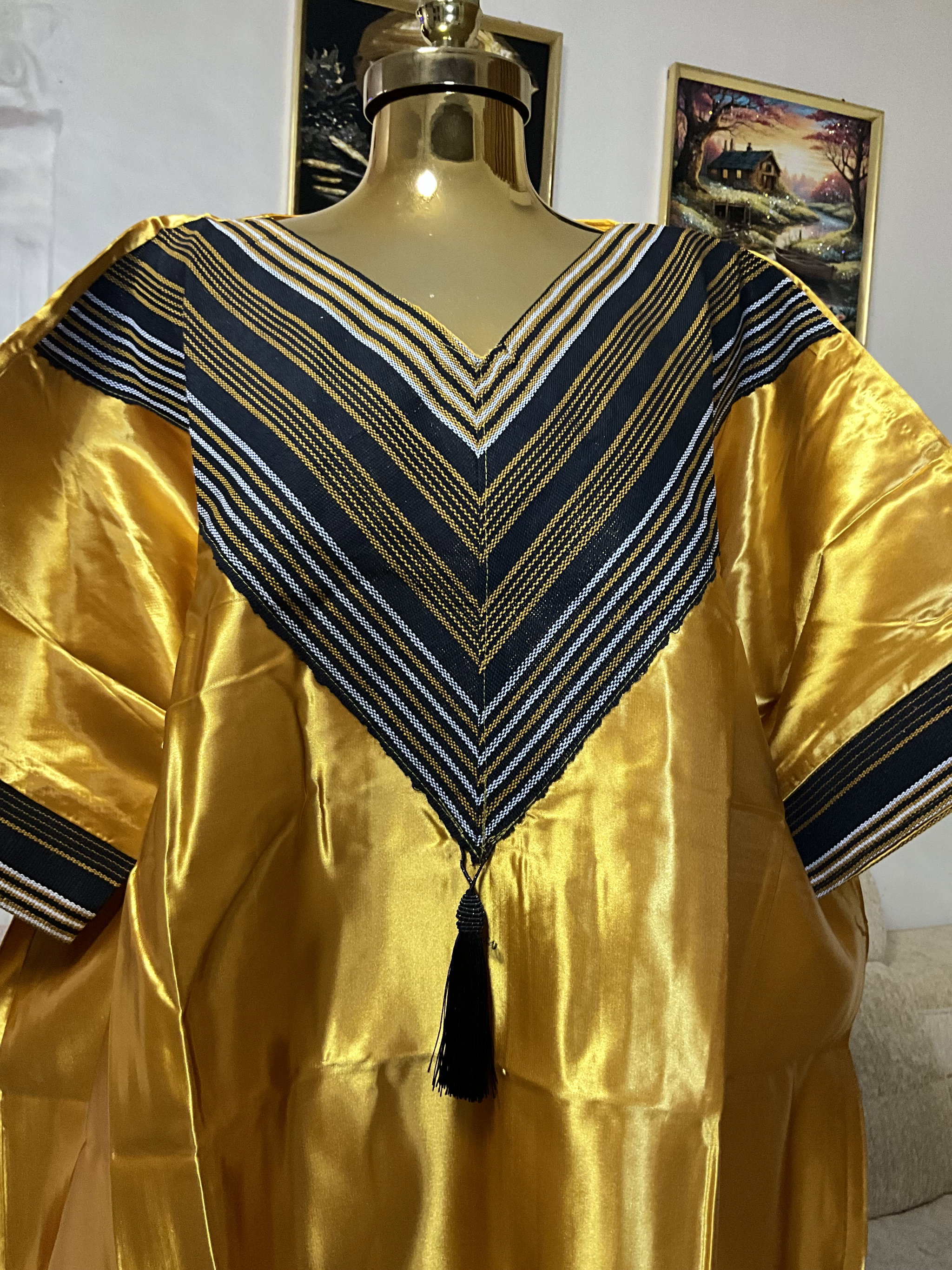 Gold - Mikado Aso Oke Bubu Kaftan_3