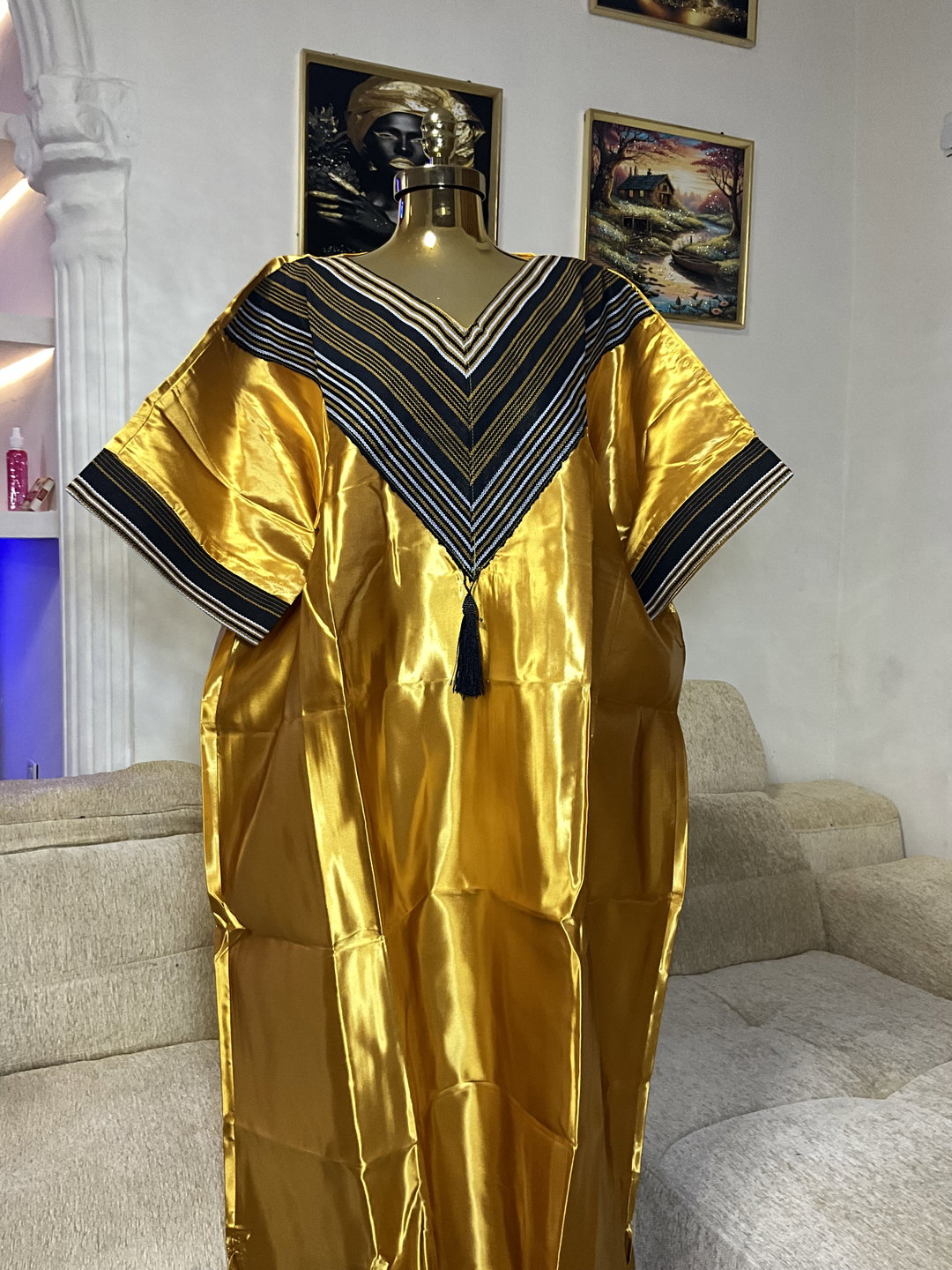 Gold - Mikado Aso Oke Bubu Kaftan