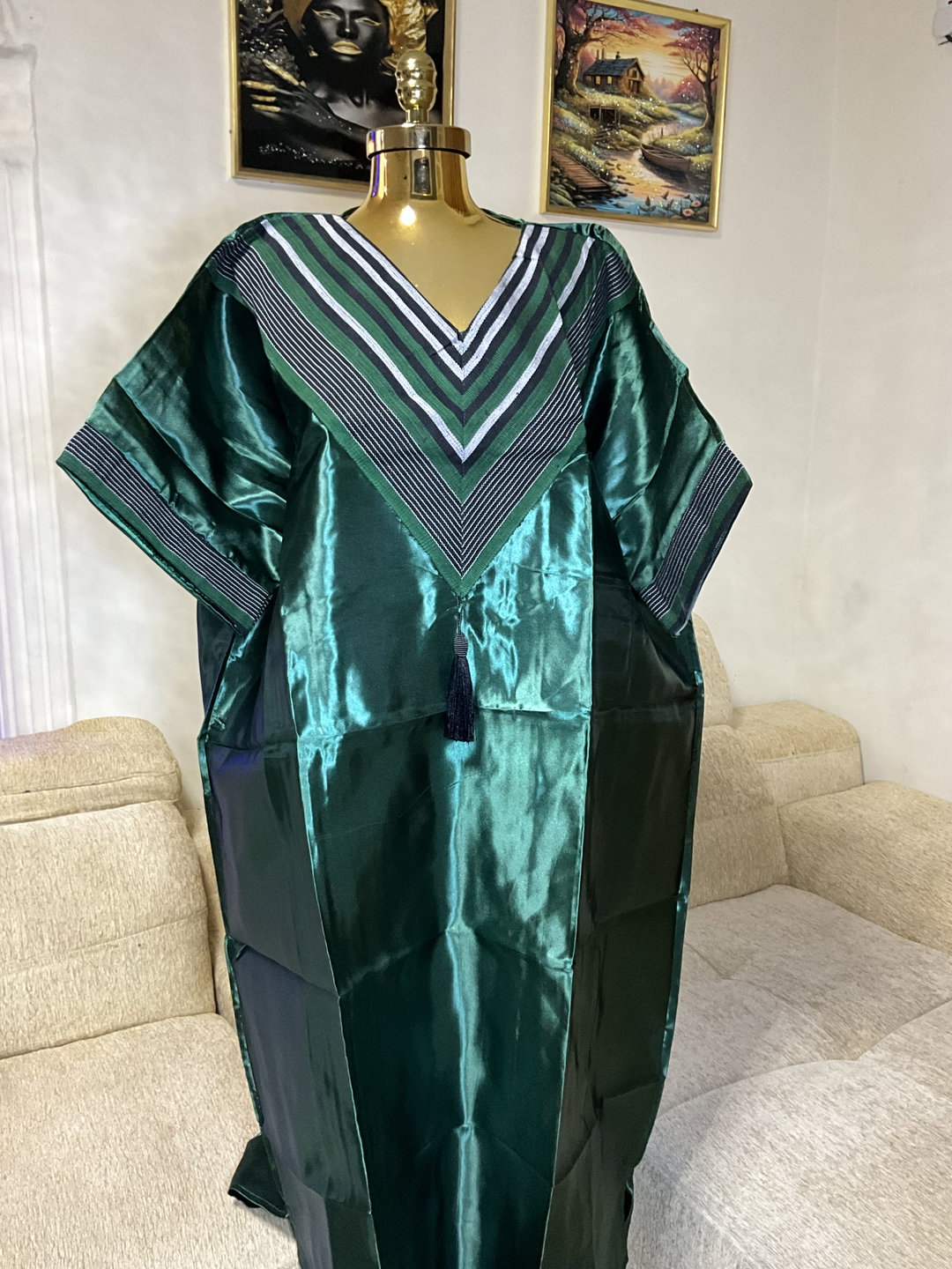 Green - Mikado Aso Oke Bubu Kaftan