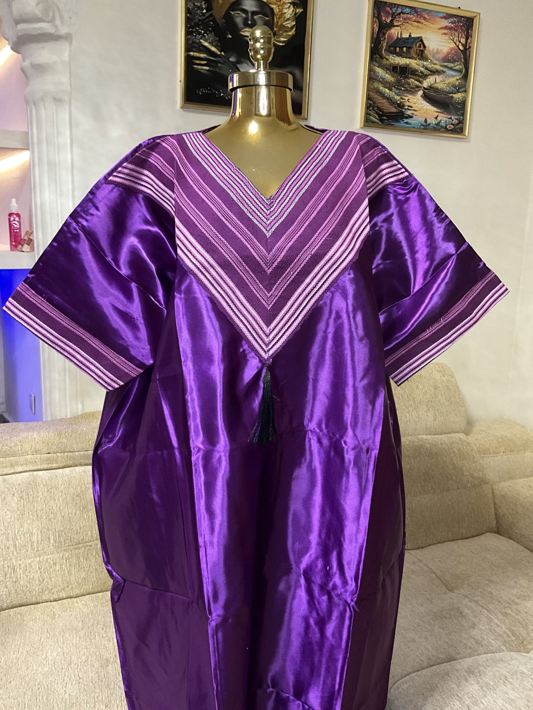 Violet - Mikado Aso Oke Bubu Kaftan