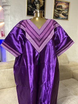 Violet - Mikado Aso Oke Bubu Kaftan 