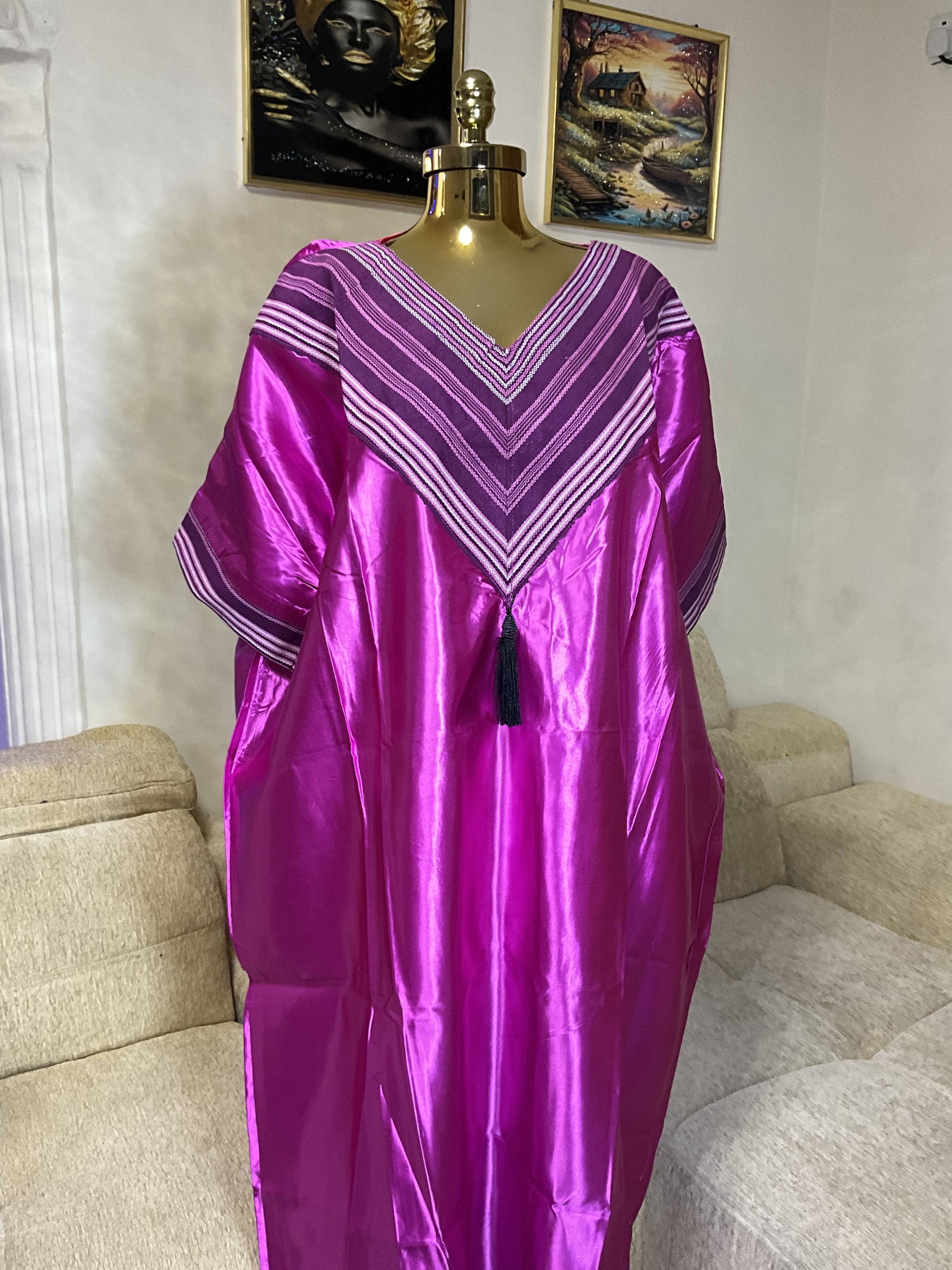 Pink - Mikado Aso Oke Bubu Kaftan_2