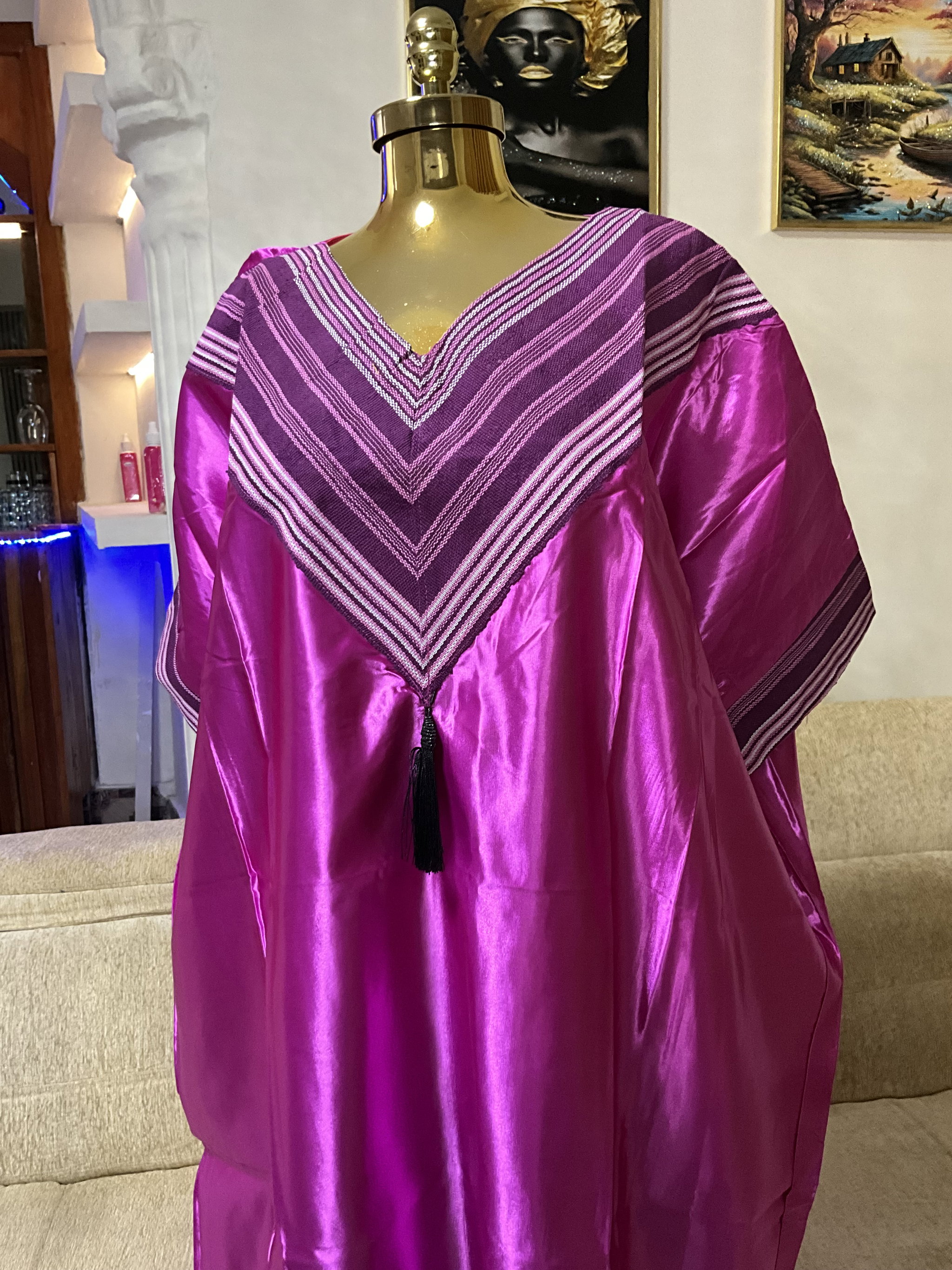 Pink - Mikado Aso Oke Bubu Kaftan_0