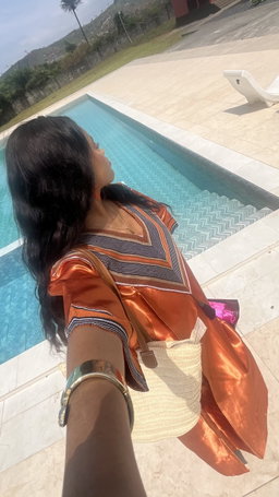 Orange - Mikado Aso Oke Bubu Kaftan 