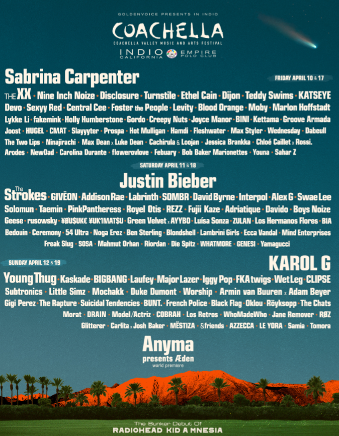 Coachella music festival General Admission tickets 