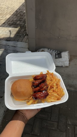 Burger+Regular fries+Four Wings